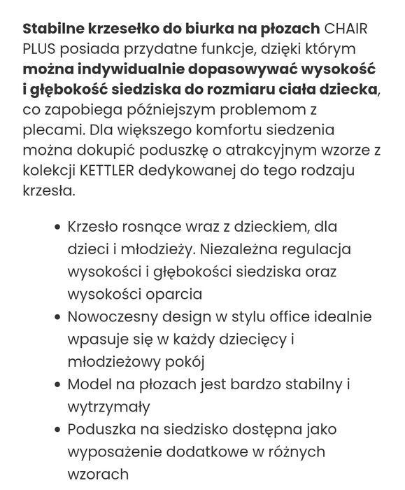 Kettler krzesło do biurka Chair Plus