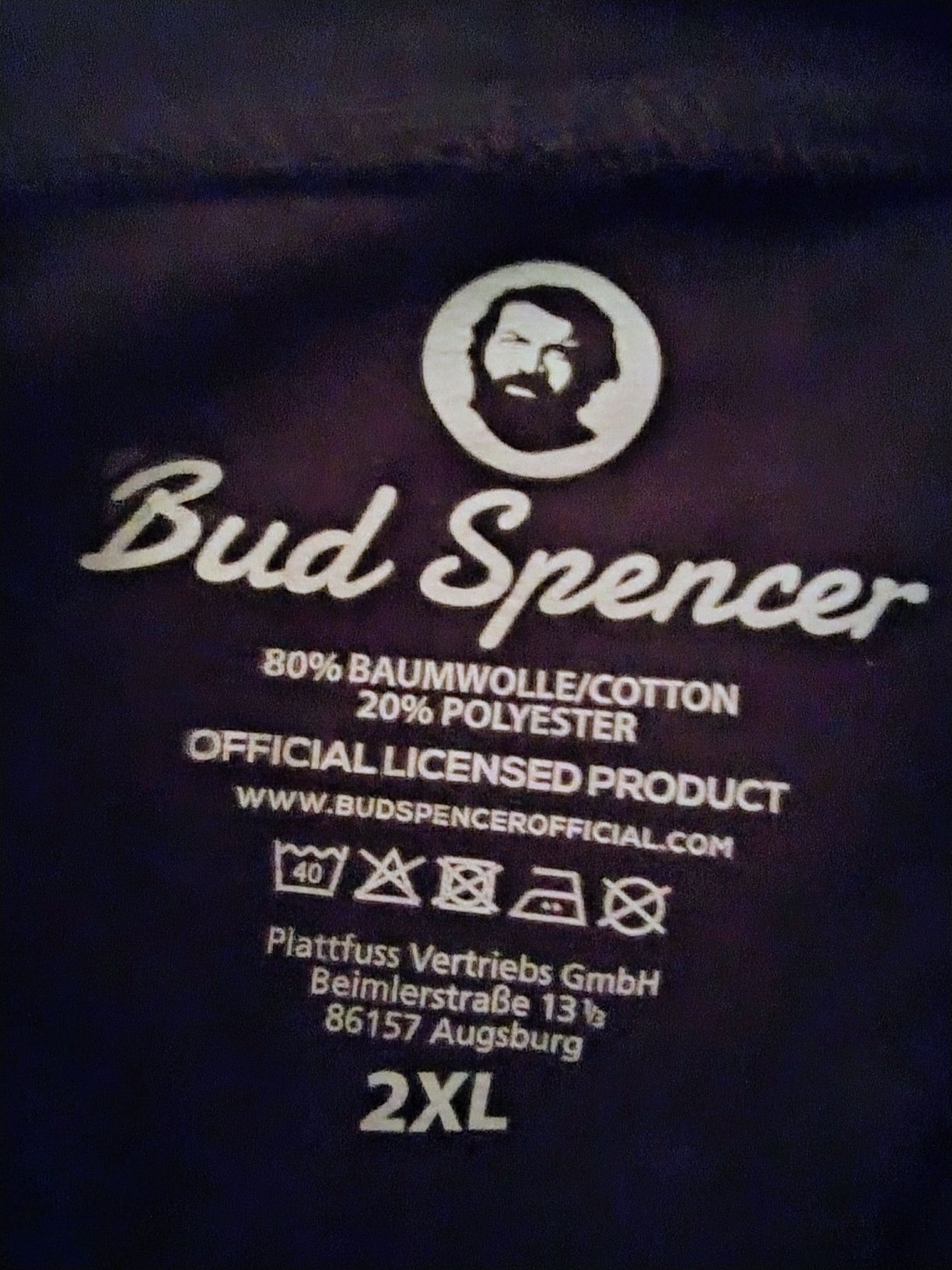 Ciepła czarna bluza z kapturem rozpinana Bud Spencer 2XL