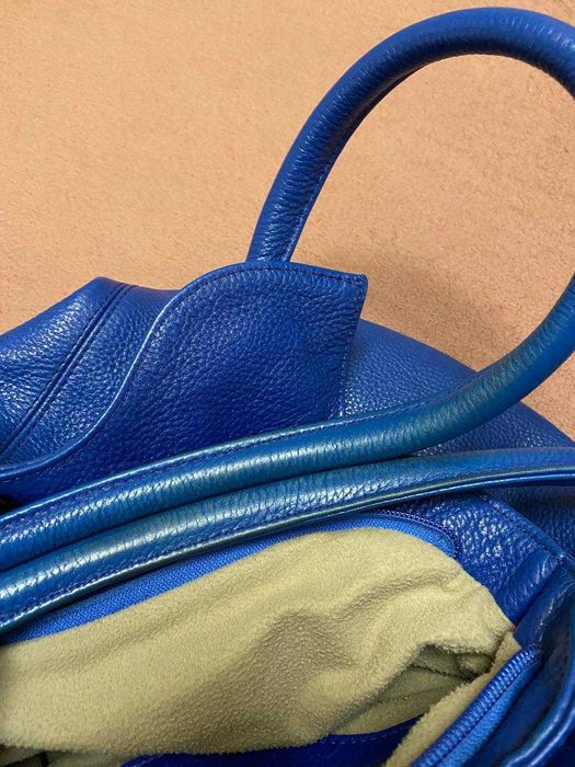 Продам синю шкіряну сумку