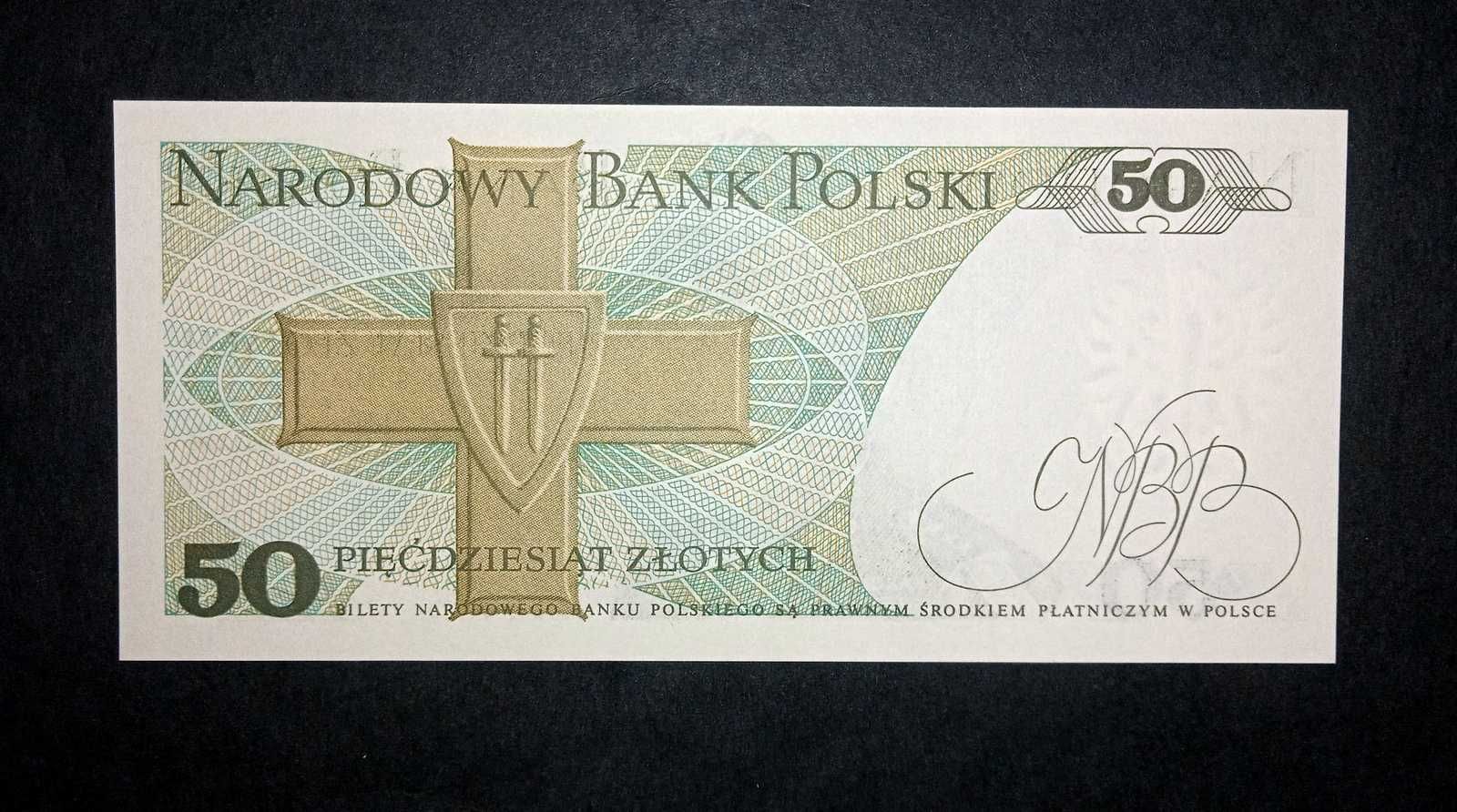 Banknot PRL 50 zł UNC 1975 r.  seria BS