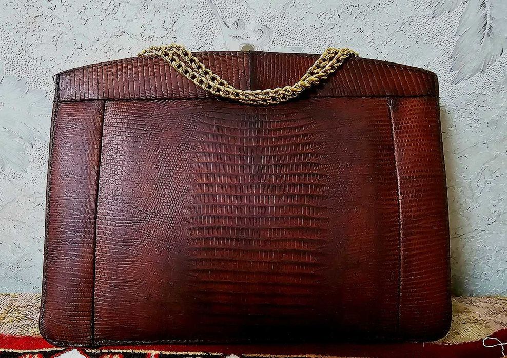 Сумка из экзотической кожи варана ящерицы натуральная