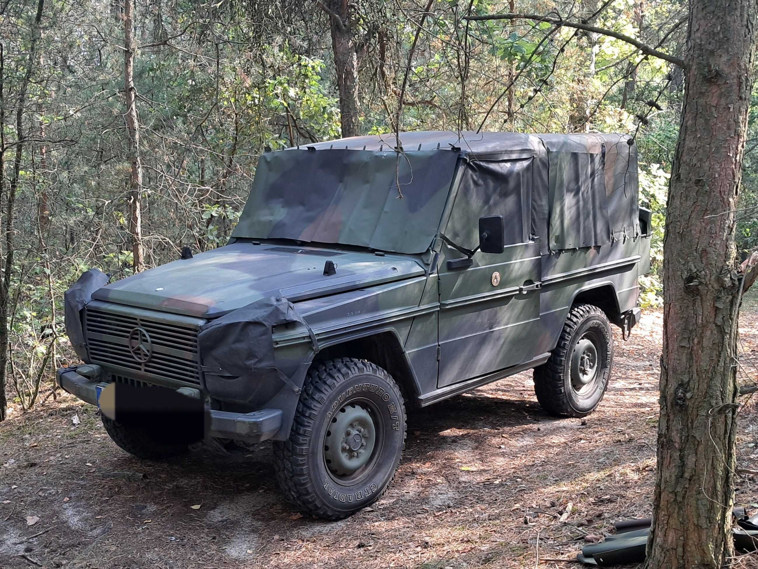 Bundeswehr Kamuflaż Mercedes G WOLF plandeka long