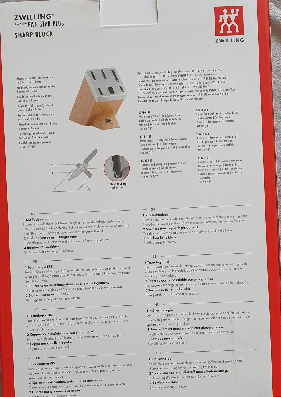 Stojak samoostrzący Zwilling five star plus sharp block