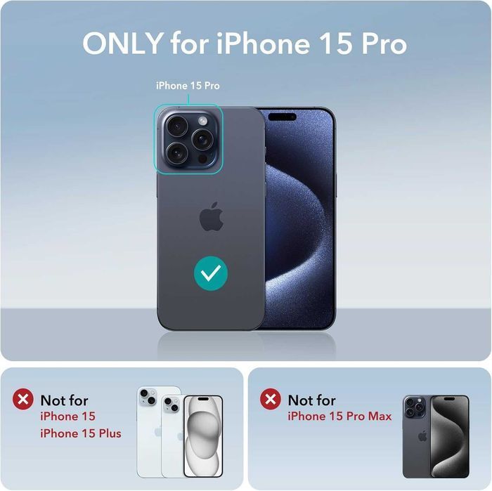 ESR HaloLock soft case etui MagSafe iPhone 15 PRO niebieskie