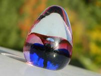 przycisk do papieru * glass paperweight szkło dekoracyjne * eliptyczny