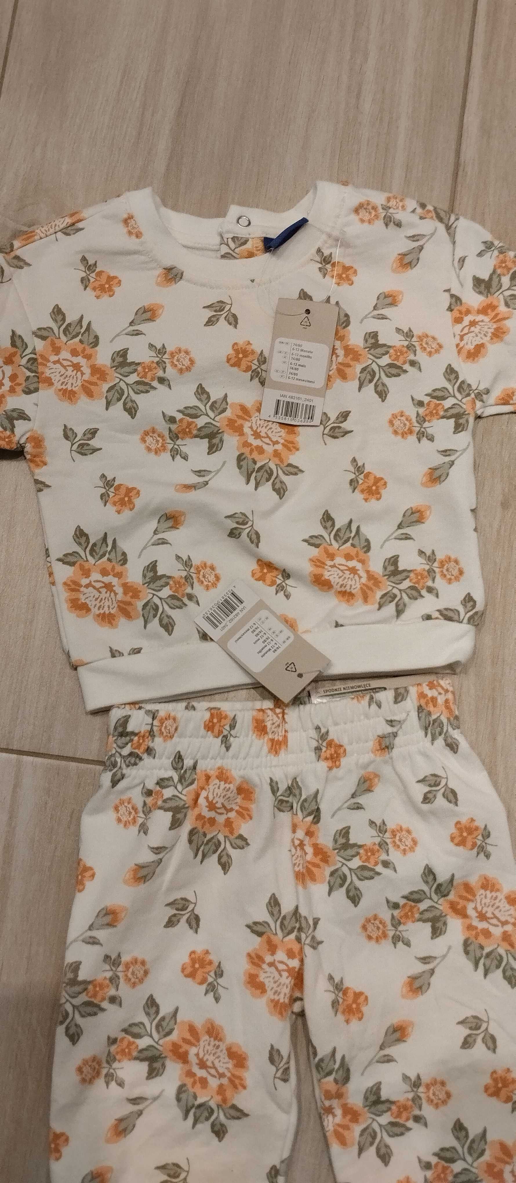 Nowy komplet w kwiaty 74/80