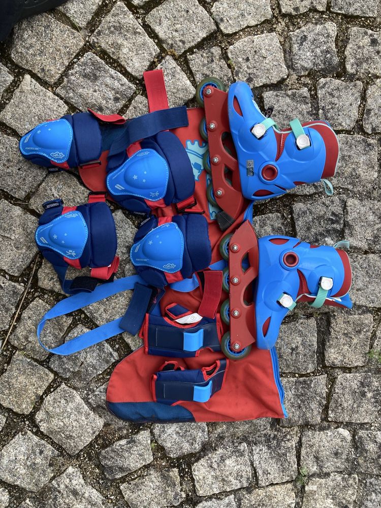 Patins em Linha Criança com Kit the proteção