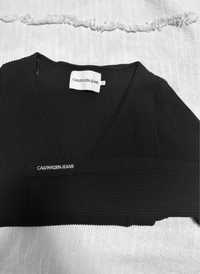 Nowy sweter Calvin Klein wyszywany czarny