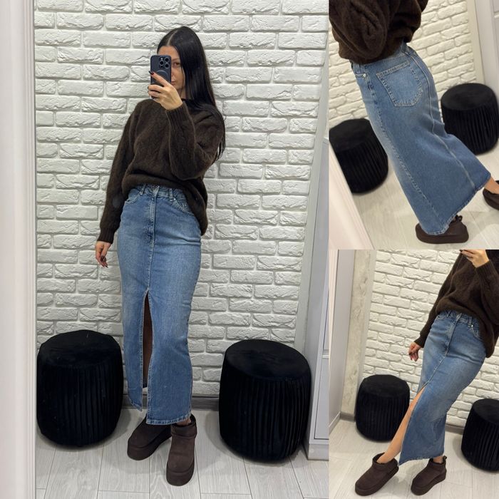 Юбка довга джинсова pull&bear