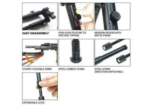 Dwójnóg BIPOD Aluminiowy RIS B3 B4 Dolny naciąg