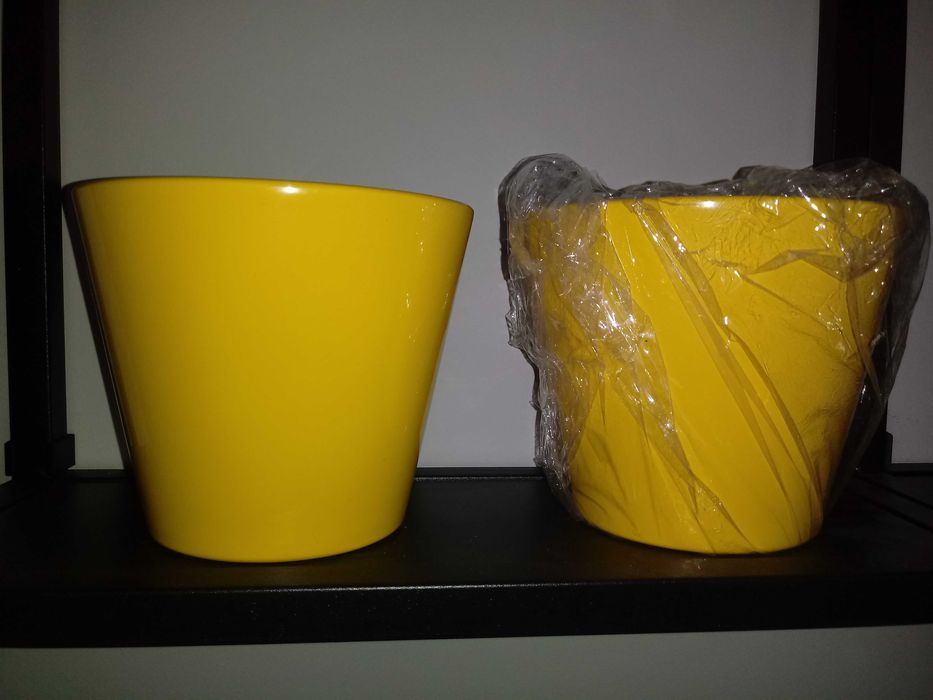 Osłonka doniczki. Żółta. NOWA