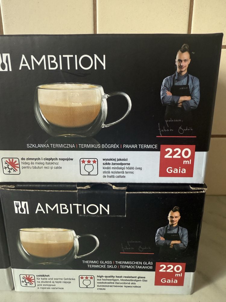 Zestaw 4 nowych termicznych szklanek Ambition