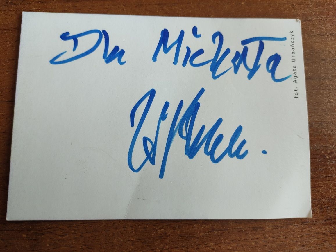 Autograf, podpis Wojciech Piotr Mann z dedykacją Michał TV Kolekcja