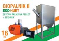 BIOPALNIK II i kosz zasypowy do pelletu - 16 kW palnik, zasobnik