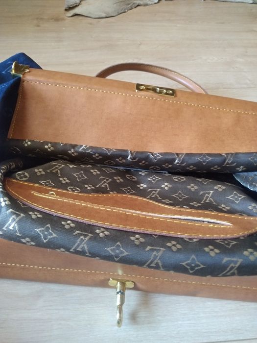 Duża torba granatowa, nowa, wzór Louis Vuitton.