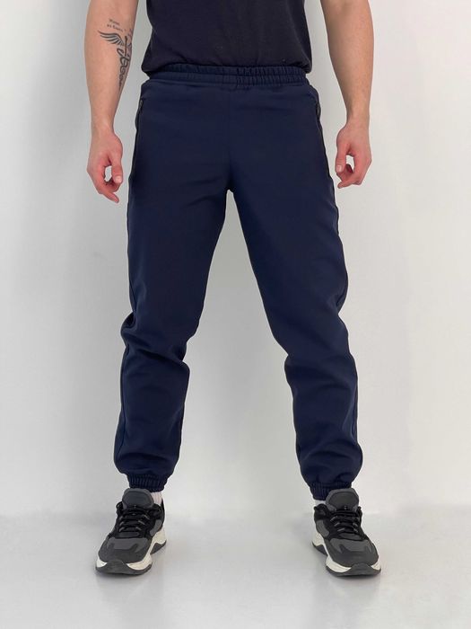 Штани чоловічі зимові утеплені на флісі софтшел сині