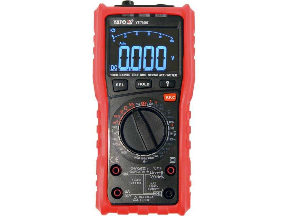 MIERNIK Cyfrowy TRUE RMS z automatycznym i ręcznym zakresem LCD
