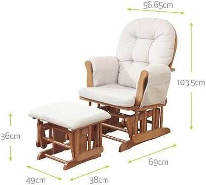 Kub® Haywood fotel i podnóżek (naturalne drewno z beżową tapicerką)