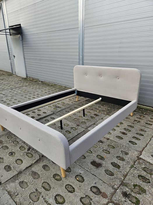 Tapicerowana beżowa rama łóżka 160 x 200