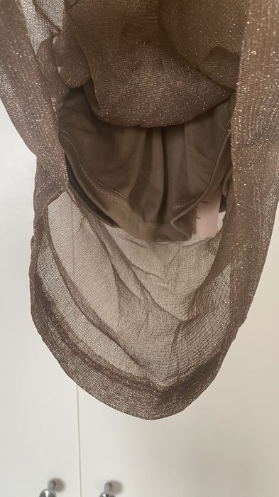 Nowa Sukienka beżowa w stylu sylwestrowym XS 34 Shein