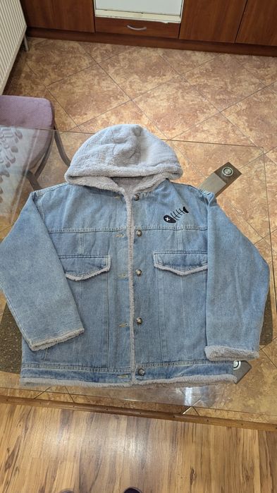 Женская джинсовая куртка QDNIXILA синяя свободного кроя