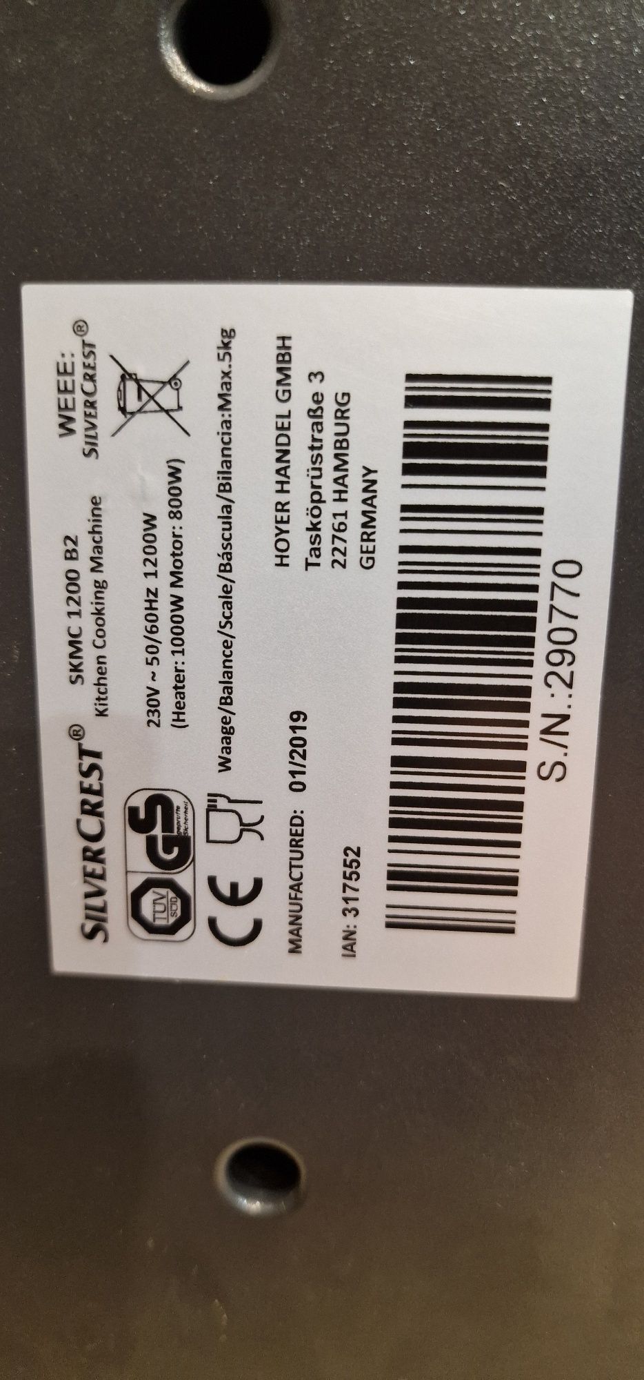 Silvercrest skmc 1200 b2