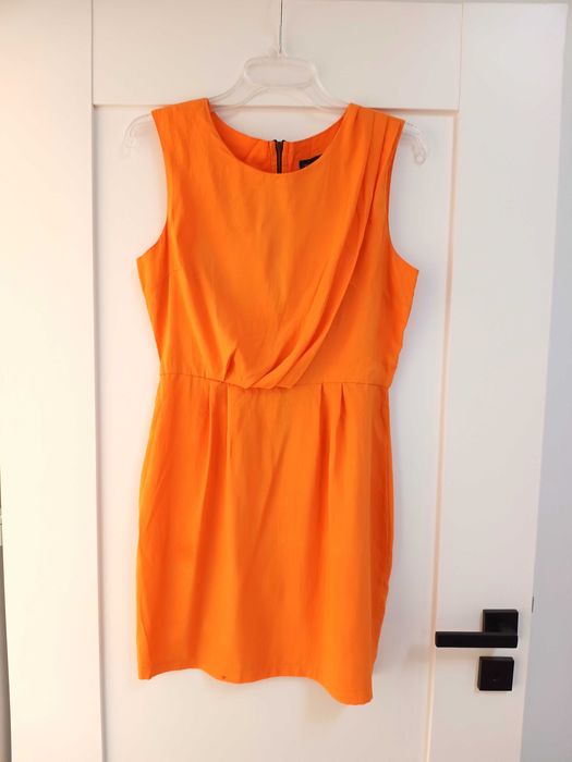 Topshop żółta pomarańczowa sukienka prosta basicowa 40L letnia lato