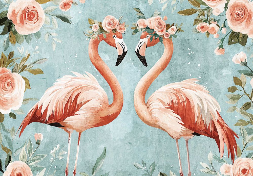 Fototapeta Flamingi Ptaki Natura Widok Do Pokoju Sypialni 3D + KLEJ