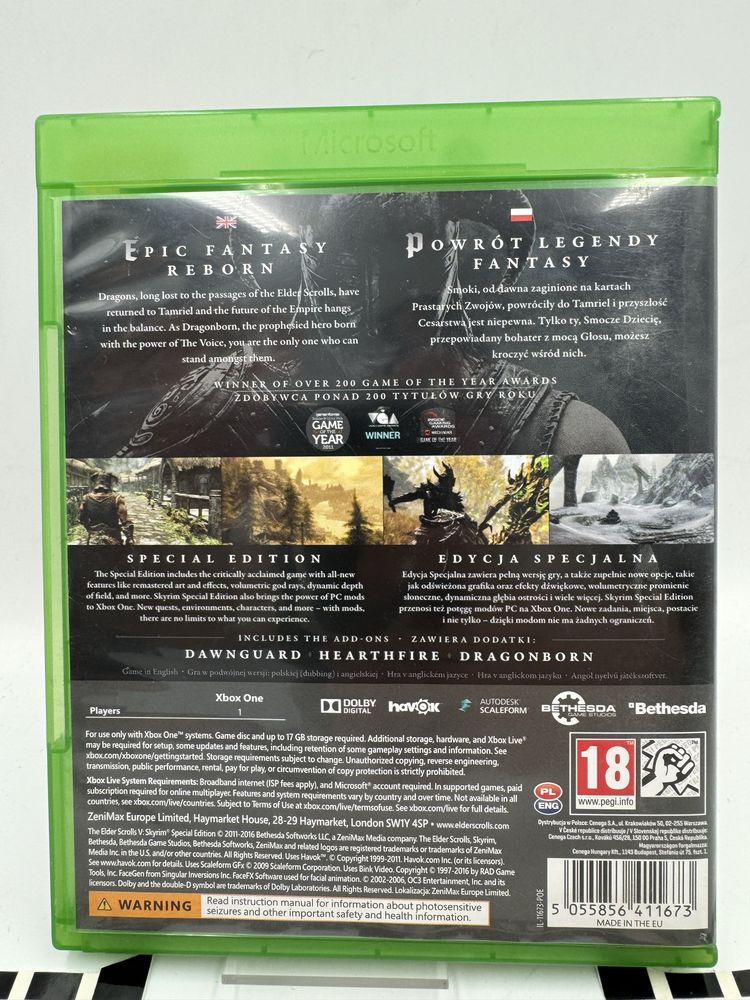 The Elder Scrolls 5 Skyrim Special Edition Xbox One Gwarancja
