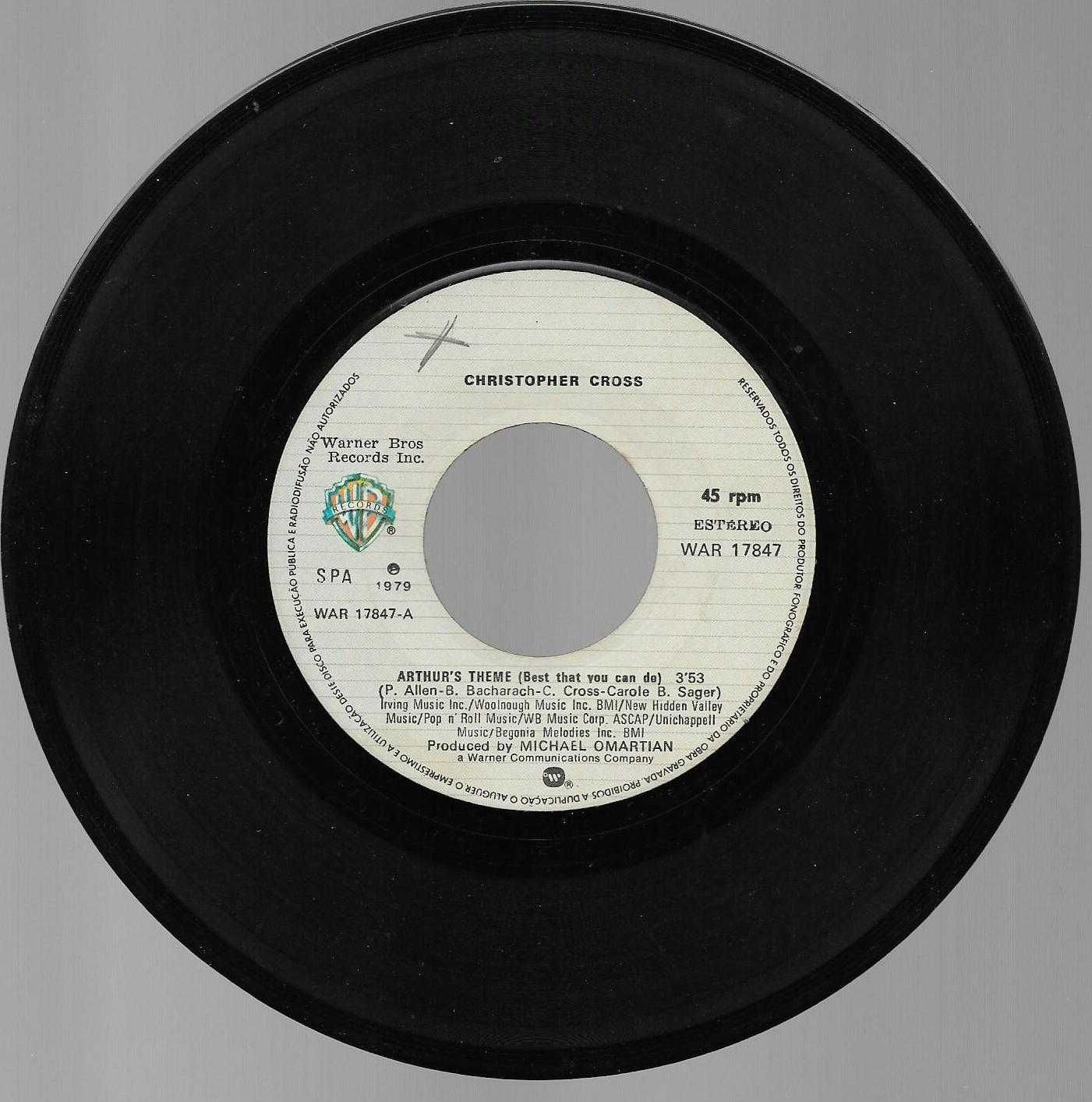 Christopher Cross - - - - - Arthur's Theme - - - - - Single