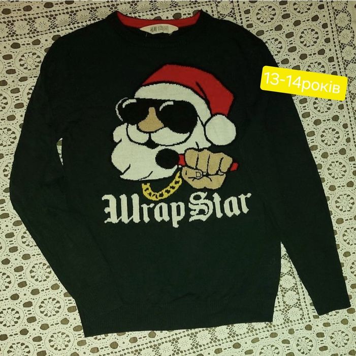 Светер у новорічному стилі для дівчинки і хлопчика