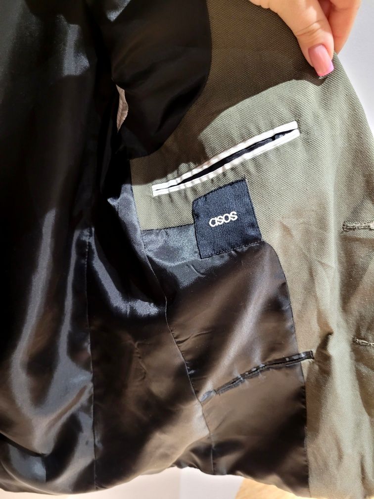 Elegancka marynarka męska ASOS khaki rozmiar M