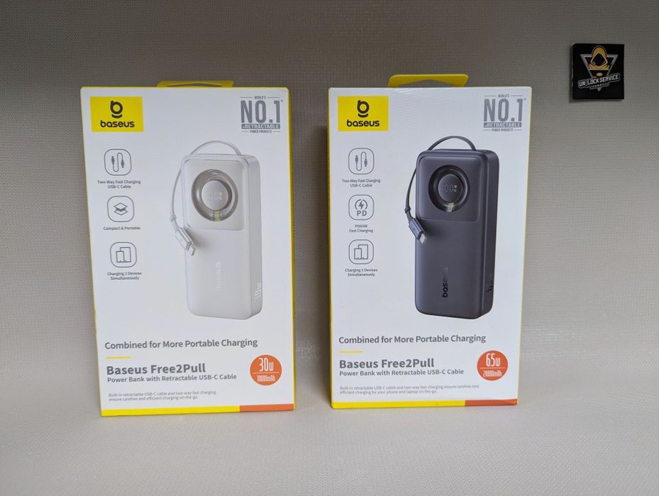 Оригінал Павер Baseus 20000 mAh 65W Free2Pull Power Bank павербанк