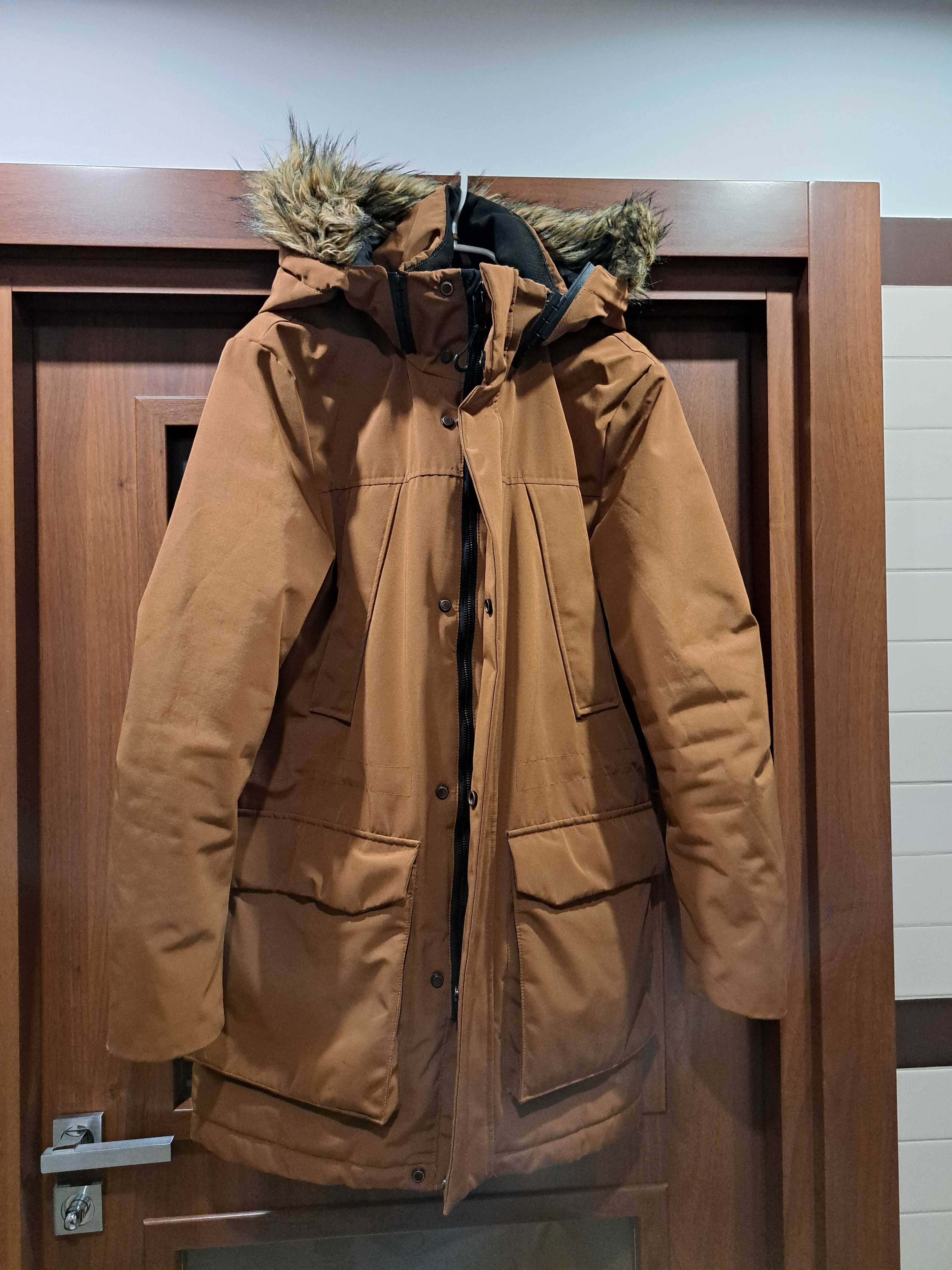 Reserved kurtka długa, płaszczo-kurtka jasny brąz, przecena 50%