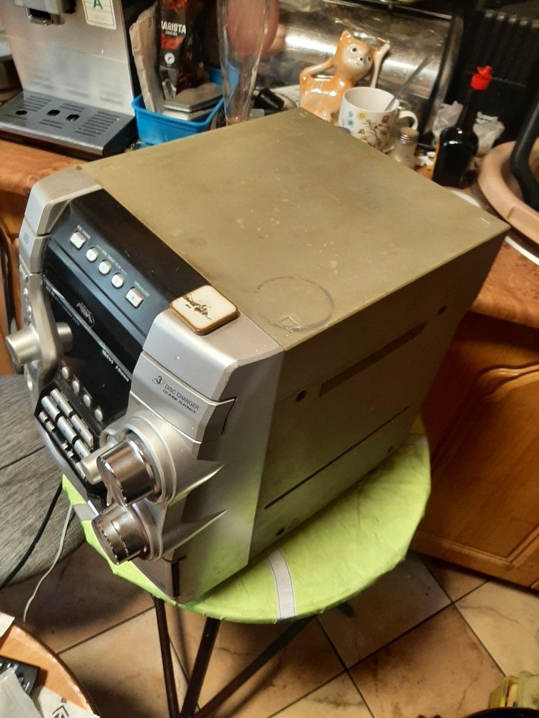 Wieża Aiwa CX,-JN1 potęga Bass radio I aux sprawne bez kolum i pilo