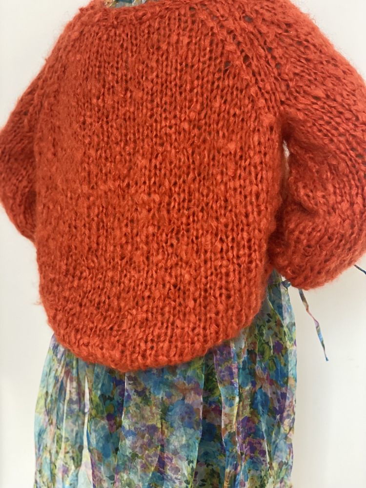 Sweter oversize w kolorze rudym  /handmade
