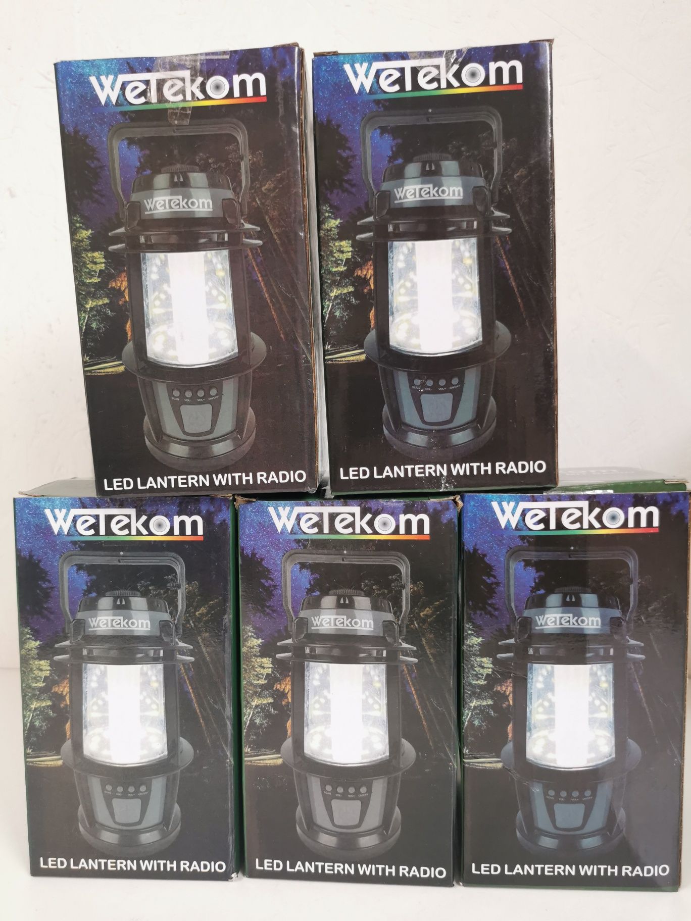 Lampa turystyczna LED z radiem WETEKOM 5szt