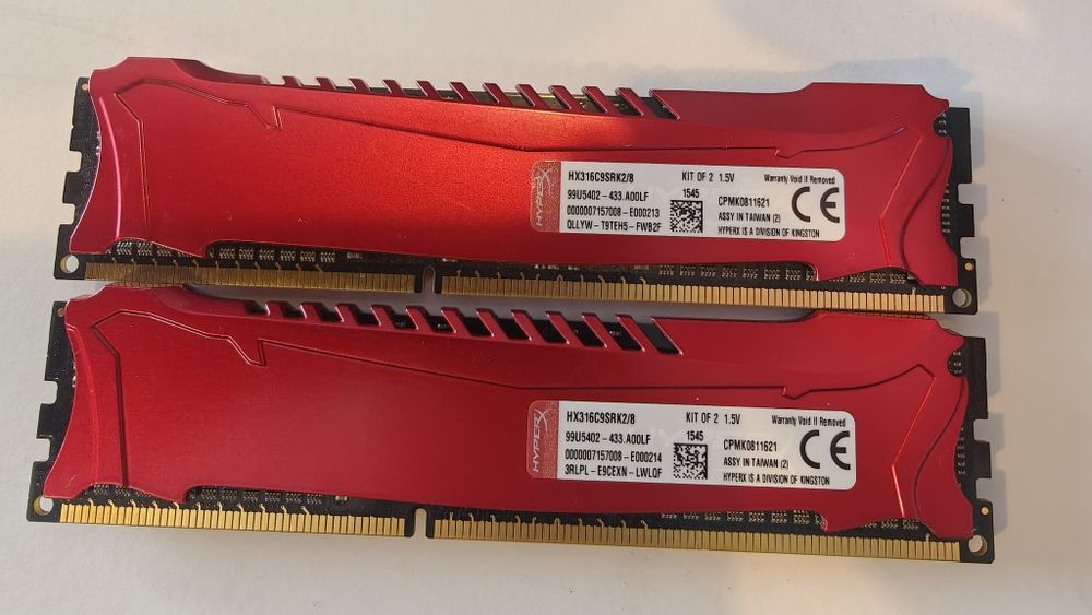 Pamięć RAM DDR3 8 GB (2×4 GB) 1600 MHz CL9 HyperX Fury Red