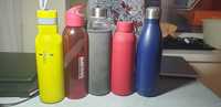 Металеві, скляні, пластикові пляшки для води напій здоров'я