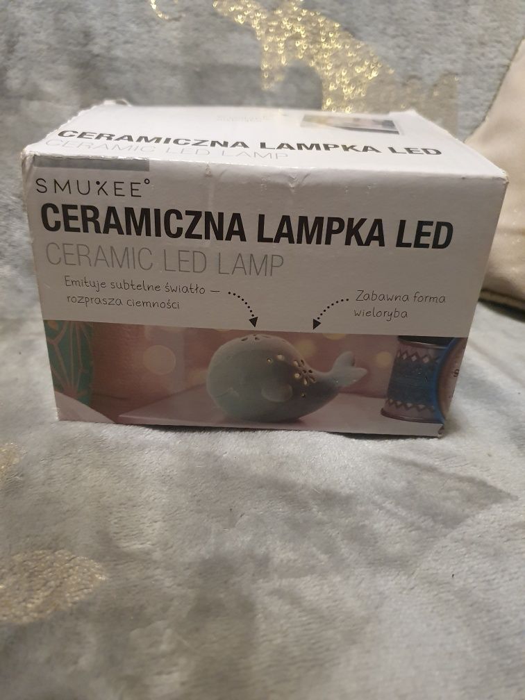 Ceramiczna lampka Led Delfin