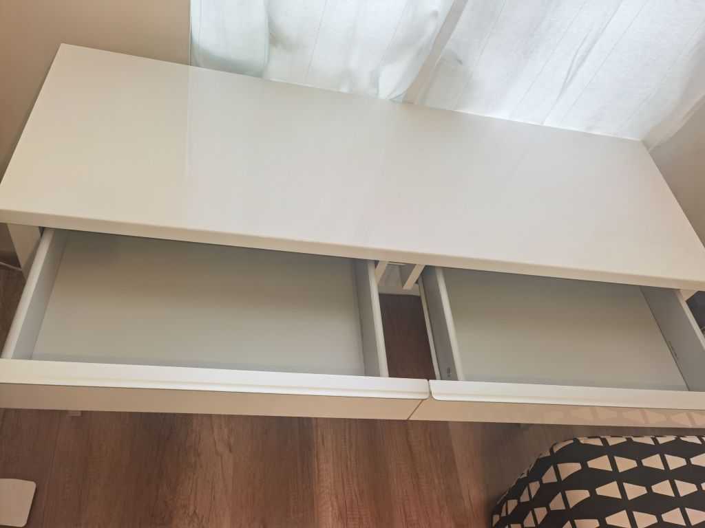 Biurko IKEA BESTA BURS białe połysk 120x40