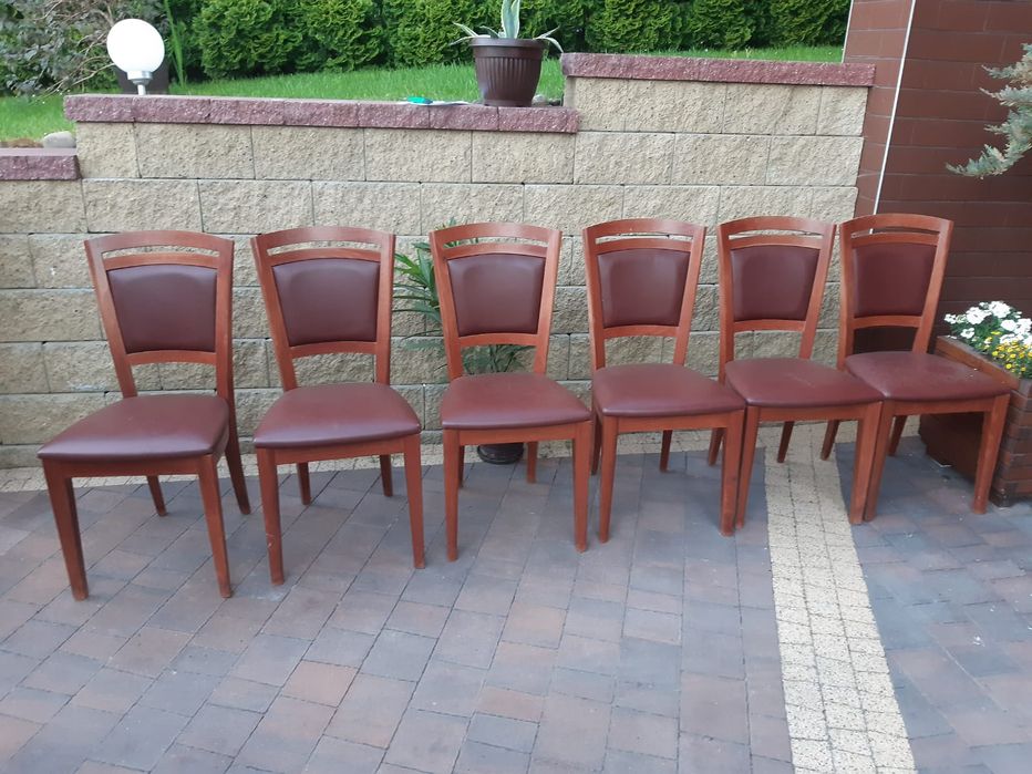 6 krzeseł bukowych brązowy kolor