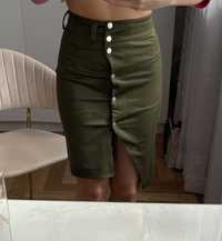 Asymetryczna spódnica khaki H&M 34 XS