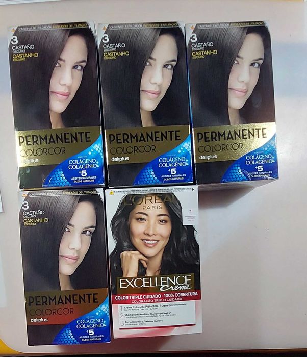 Tintas para cabelo - castanho escuro