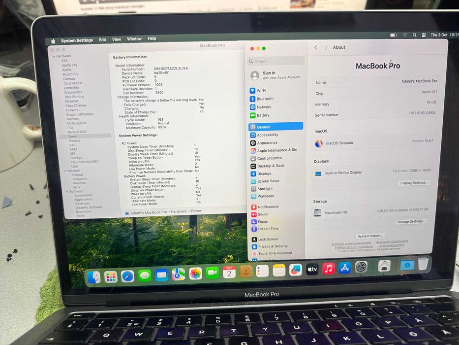 Apple MacBook Pro M1 2020 with TouchBar 16Gb RAM/256 Ідеал Макбук Про