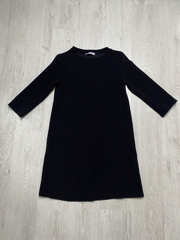 Sukienka Zara 36 S mała czarna krotka mini z fakturą casual basic