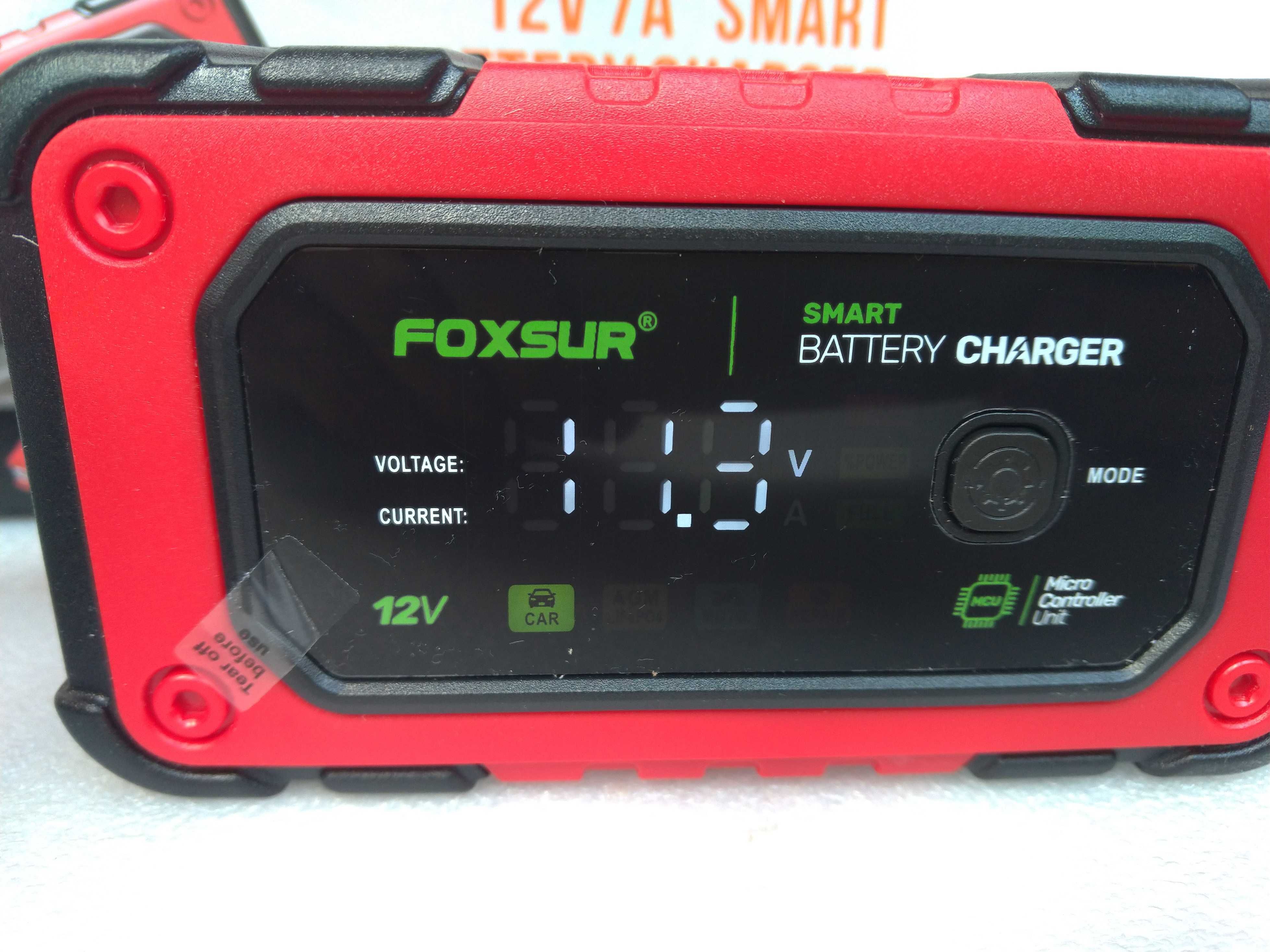Foxsur 12V 7A зарядное устройство авто мото импульс ремонт LiFePO4 AGM