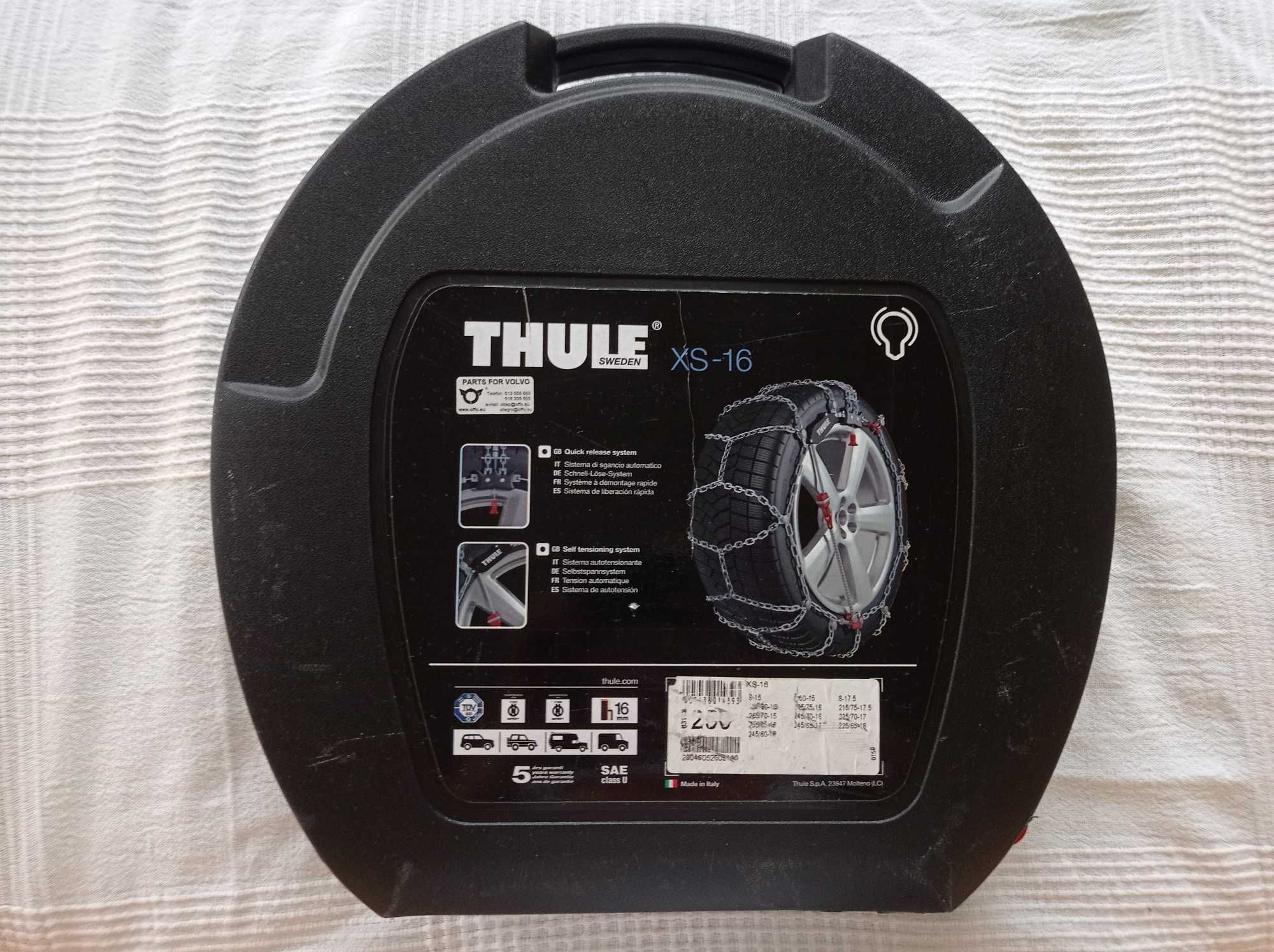 Łańcuchy śniegowe JAK NOWE Thule Sweden XS-16 gr. 250 instrukcja