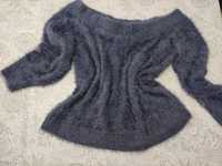 Sweter damski z odkrytymi ramionami milutek dla puszystej L 46 XL 48