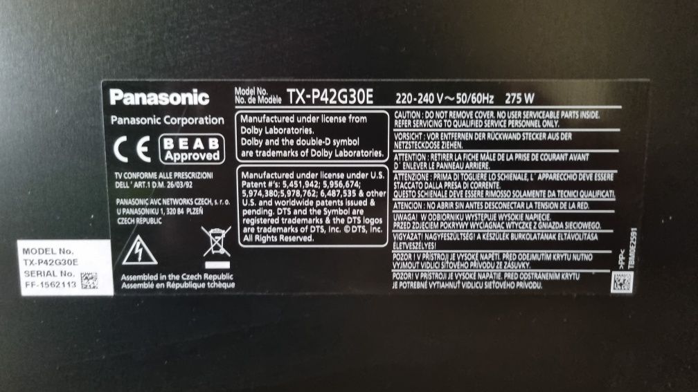 Telewizor plazmowy Panasonic TX-P42G30E